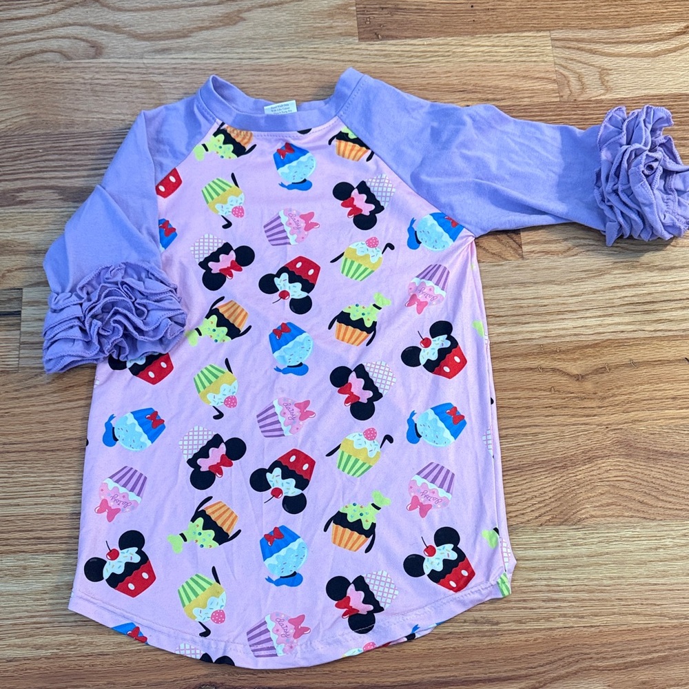 Purple Raglan Sleeve Shirt with Disney Inspired Print